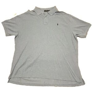 Ralph Lauren Polo Shirt Mens‎ 3XLT 3XB Tall Heather Blue Logo Pony